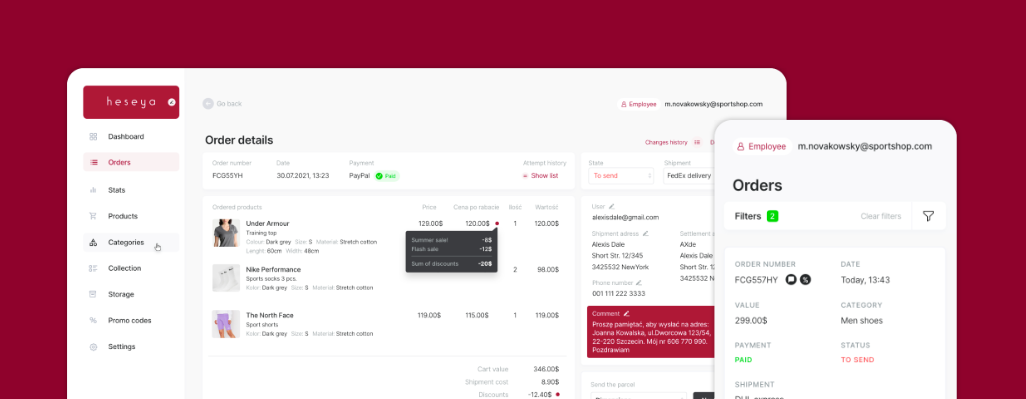 Heseya Admin Dashboard